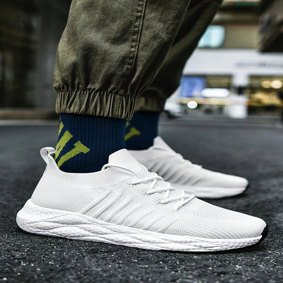 Giày thể thao ngoài trời thời trang mới 2024 cho nam, giày thể thao thời trang - trắng - Xem 1