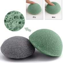 3 Count Cleansing And Exfoliating Activated Charcoal Konjac Facial Sponge, Deep Cleansing And Exfoliating, Suitable For Oily, Dry, And Sensitive Skin, Natural Face Cleansing Tool