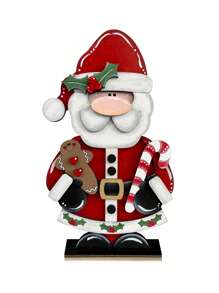 1 套/2 套/300 套 2D 乡村印花圣诞老人木质桌标适用于家庭桌面装饰,圣诞农舍木制分层托盘装饰适用于商店市场酒吧圣诞节桌面装饰 - 彩色 - 查看 8