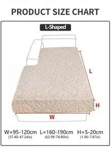 1件纯色弹力沙发套，波西米亚风格局部沙发套，沙发保护套及节日装饰，防滑防污，适用于1/2/3/4座L型沙发扶手及靠背套 - 米色 - 查看 16