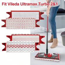 2/4/6Pcs Vileda Mop Replacement Pads Compatible With Vileda Ultramax Turbo 2in1 Mop Easy To Assemble Reusable And Washable Microfiber Cleaning Cloth For Bathroom Kitchen Cleaning Cleaning Tool Christmas Halloween - Multicolor - View 13