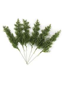 5 PIEZAS Decoración de pino simulado navideño, accesorios de decoración de jarrón artificial, decoración de mesa de hogar festivo de plantas verdes - Multicolor - Ver 3