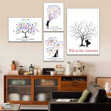 1 Stück Kreative Fingerabdruck DIY Finger Malerei Hochzeitsfeier Firmen Jahrestreffen personalisierter Fingerabdruck Anmeldung Baum, erhöht den Spaß, dekorative Malerei, Wohnzimmer, Schlafzimmer, Dekorationsposter, denkwürdig, bedeutungsvoll, Leinwand, ohne Rahmen, Valentinstag, Valentinstag Dekoration, Multifunktional, schimmelresistent, ornamental, exquisit, stilvolle, ideale Geschenke für sie, ihn, Freund, Freundin, Vater, Mutter, Familie, Freunde, Küche, Esszimmer, Schlafzimmer, Büro, Wohnzimmer, Zuhause, Garten, Teeraum, für Jahrestage, für Geburtstage, für Einweihung, für Abschluss, Weihnachtsdekoration, Herbst Zuhause Auffrischung, skandinavisch gemütliches Zuhause, warme Atmosphäre