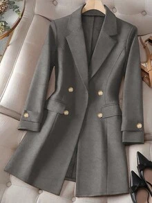 Women's Dual-Sided Jacket, Thickened For Autumn/Winter - Grey - View 1