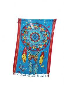 Yong Knit Beach Sarong Women's Beach Skirt Print Option 1 Size 1.1*1.7m - Màu xanh nhạt - Xem 1