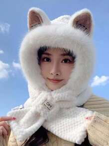 Winter Warm Hat Scarf Neck Warmer Set - Multicolor - View 6