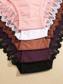 5 cái/gói Quần lót ren khoét eo thoải mái cho nữ - Nhiều màu - Xem 5