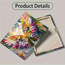 1pc Flower Wing Angel Wing Oil Painting Printed Poster, Framed Home Decoration Painting, Perfect Gift For Beautiful Girls, Suitable For Hanging Bedroom, Dining Room, Living Room, Bathroom Wall Decoration, Ideal Wall Art Decoration - 彩色 - 查看 9