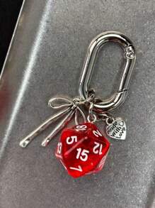 1 件男女通用创意骰子钥匙扣带蝴蝶结、心形吊坠饰品，适用于包包/钥匙扣 - 彩色 - 查看 15