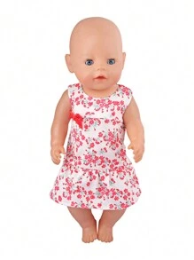 Robe à fleurs sans manches de 18 pouces pour poupée américaine, accessoires de vêtements de poupée pour enfants (poupée non incluse), vêtements de poupée, accessoires de poupée bébé, accessoires de poupée