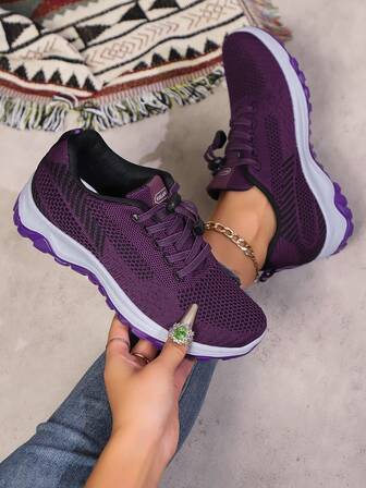 Bekväma mesh-sneakers för kvinnor som andas med mjuk botten, avslappnade halkfria resor Sportskor för vår höst