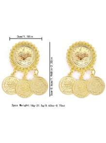 1 Pair Style Butterfly & Coin Metal Alloy Brooch, Women Scarf Clip, Suitable For Wedding, Party, Daily Wear (Pendant Randomly Sent Front And Reverse Side)