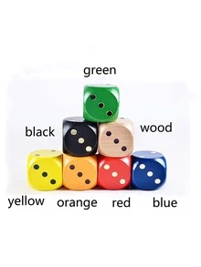 Random Game Dice Set 3*3*3 Cm Size Wooden Dice Used For Group Activities And Party Games Wedding Party - Multicolor - View 3