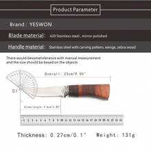 1 Pc High Quality Fixed Blade Knife Hunting Camping Knife Fishing Knife Portable Pocket Knife With Leather Sheath - Black - View 9