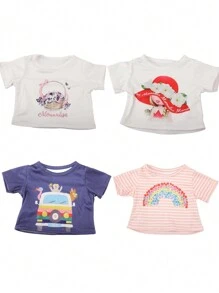 1 件美国娃娃时尚短袖 T 恤适合 18 英寸娃娃，娃娃服装上衣或娃娃裤子（不含娃娃），送给女儿的礼物，娃娃衣服 18 英寸，娃娃裤子，娃娃衣服>黑色