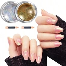1/8 Hộp Bột Mạ Chrome Gương Bột Lấp Lánh Móng Tay Sắc Tố Bạc Bột Làm Móng Tay Nghệ Thuật Dạng Vảy Gel Đánh Bóng Để Trang Trí Móng Tay - Nhiều màu - Xem 5