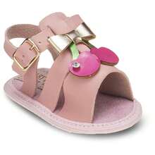 Baby Cherry Fabric Newborn Leather Sandal - Màu hồng gỉ - Xem 2