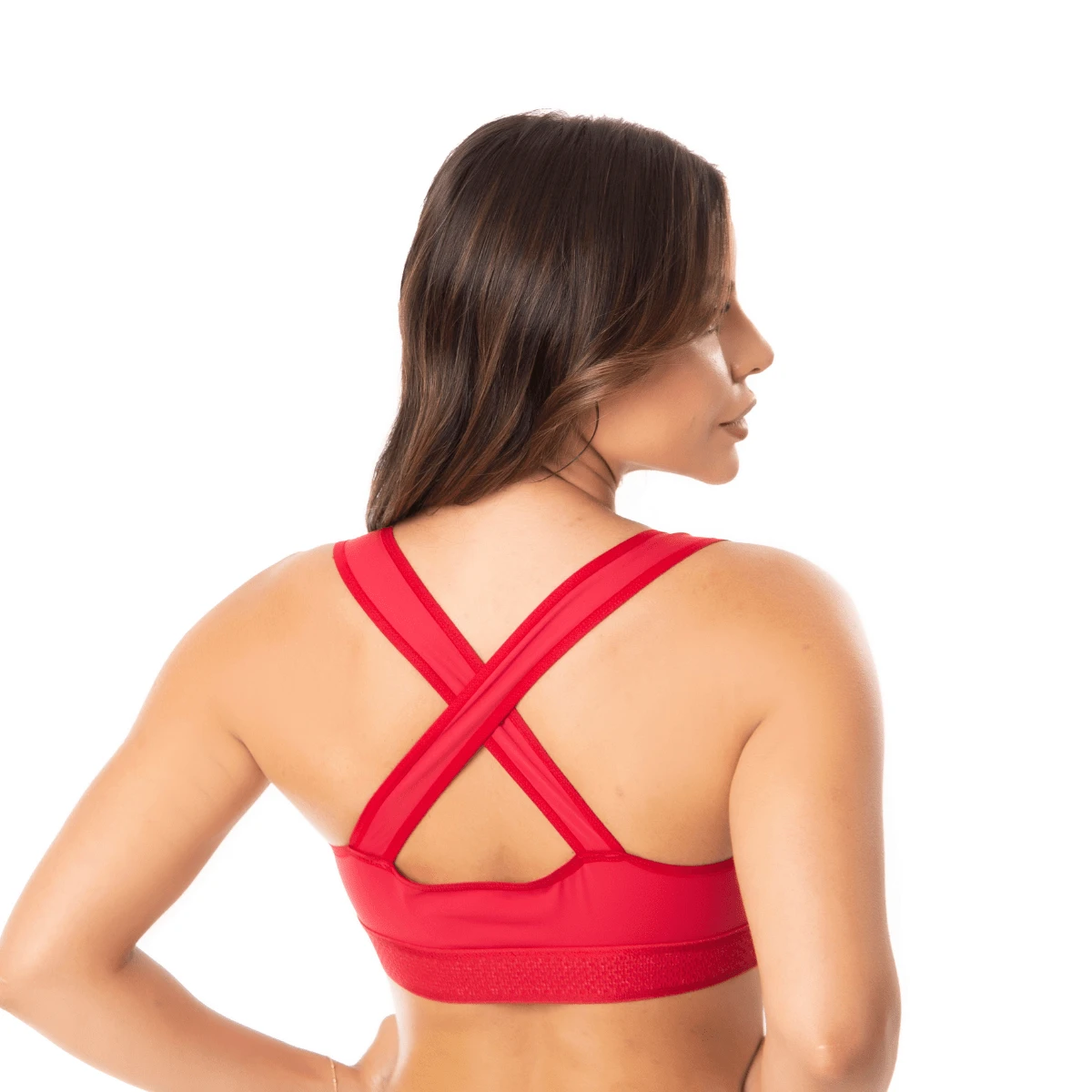 Kit 2 Women's Fitness Top Bra Without Reinforced Support Pads, Comfortable Wide Straps - 彩色 - 查看 1