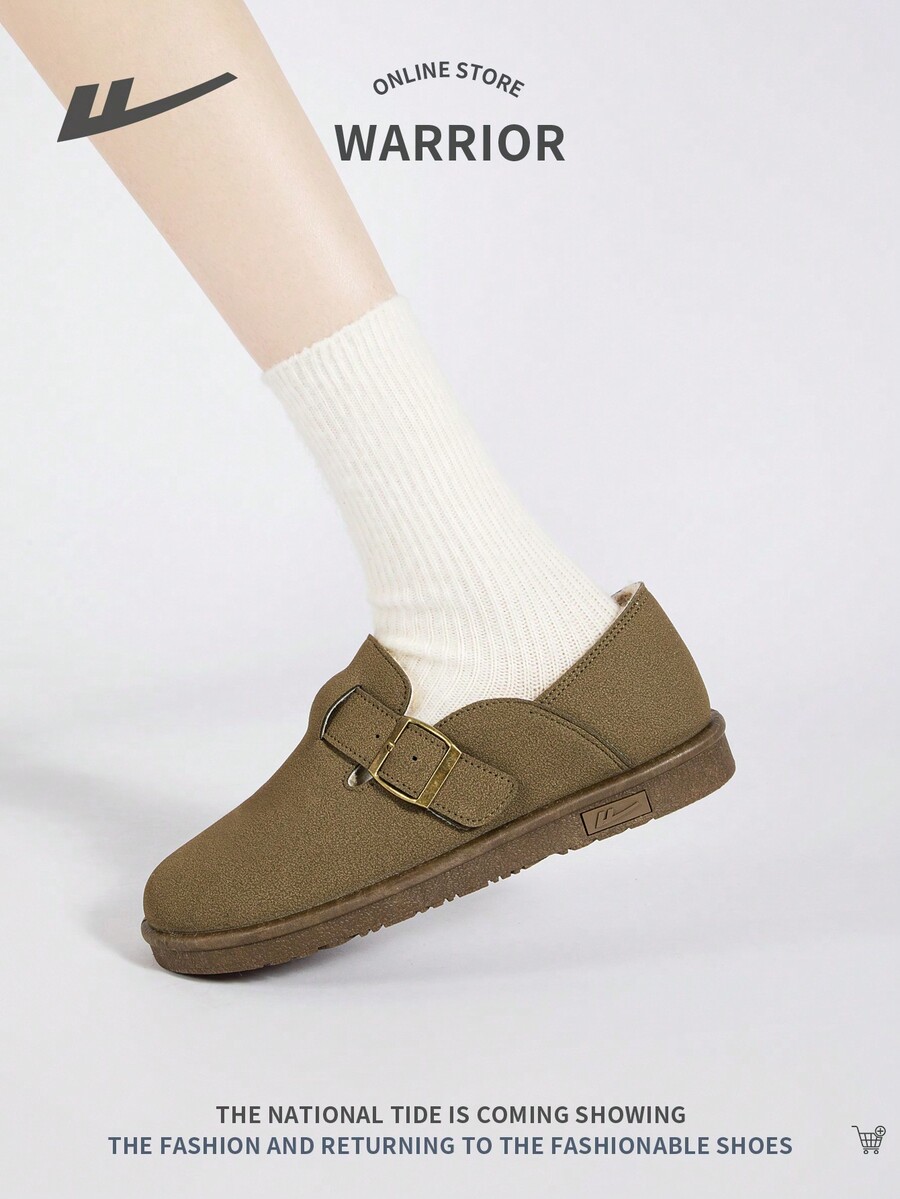 WARRIOR Women's Fleece Lined NonTie Casual Board Shoes Leather Shell