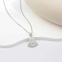 18K GOLD PLATED NECKLACE OUR LADY HOLLOW OUT WITH STUDDED ZIRCONIA - Bạc - Xem 3