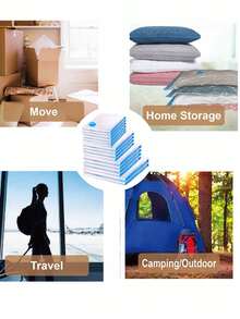 15/10/1pc Transparent Vacuum Storage Bags, Vacuum Compression Travel Garment Organizer Bags, Convenient Luggage Packing Cubes, Clothes Sorting Storage Bags - Multicolor - View 9