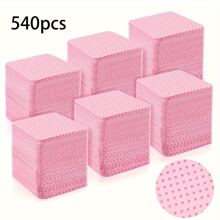 300 chiếc/540 chiếc Khăn lau tẩy sơn móng tay, Miếng lau móng tay không dệt, Miếng lau ma thuật làm móng, Miếng lau miệng lọ keo dán mi, Miếng lau không vụn, Khăn lau sạch lọ keo dán - Hồng - Xem 8