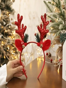 1 băng đô Giáng sinh Gạc hươu sáng bóng Trang trí chuông thông Băng đô Giáng sinh Trang trí tiệc thời trang Lễ hội Mũ đội đầu Tuần lộc Halloween - Nhiều màu - Xem 6