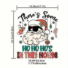 1 件圣诞老人和节日图案熨烫转印贴片 - 混合颜色聚酯热压贴花，适用于 DIY T 恤、面具、牛仔裤和背包 - 彩色 - 查看 2