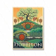 1 件装环形艺术海报墙复古旅行抽象帆布复古电影魔多城堡领主画儿童卧室家居装饰画无框 - 彩色 - 查看 57