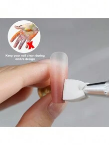 XIYANG TRADE 100 miếng bọt biển mềm cho móng tay Ombre, miếng bọt biển nghệ thuật móng tay mini kèm bút giữ, bộ bọt biển móng tay Aura nhiều màu, cọ vẽ móng gel, miếng bọt biển chuyển màu kèm giấy bảng màu sơn gel dùng một lần - Nhiều màu - Xem 6