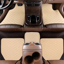 5 pièces Tapis de sol pour voiture, tapis de sol universels imperméables pour sièges avant et arrière, accessoires d'intérieur de voiture en PU