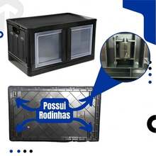 Modular Foldable Organizer With Double Door 75 Liters Large Modular Plastic Closet - 黑色 - 查看 7