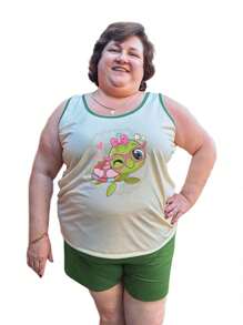 Women's Plus Size Pajamas Knitted Printed Wholesale Comfort - 彩色 - 查看 7