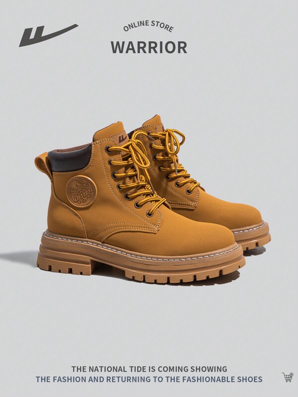 WARRIOR Botas altas de mujer para exteriores con cordones, moda de tendencia, cómodas, impermeable, resistentes al desgaste y antideslizantes para viajes, senderismo y trabajo