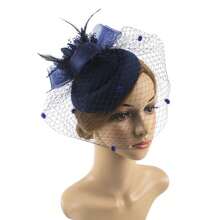 1 Pc Retro Fascination Hat Women Flower Mesh Sinamay Feathers Fedoras Hat Headband Hair Clip Cocktail Tea Party Headwewar Mini Hat Tiny Hat Derby Hat Mini Cap