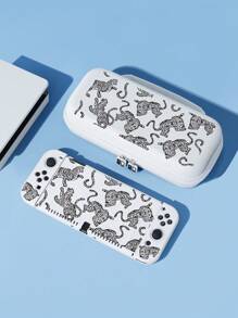 กระเป๋าใส่สายชาร์จและลายต้นคริสต์มาสและดวงดาว 1 ชิ้น/เคสป้องกันคอนโซล Switch เข้ากันได้กับ Nintendo Switch OLED/Switch NS รุ่นแบตเตอรี่ยาวนานขึ้น ขาตั้งในตัว ใส่การ์ดเกมได้สูงสุด 10 ใบ อุปกรณ์ควบคุมเกมพกพา ทนต่อแรงกระแทกและการกดทับ - มัลติคัลเลอร์ - ดู 8
