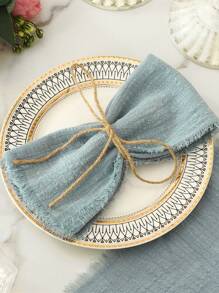 2/6/12/300pcs Simple Fresh Fringed Cloth Napkins, Soft & Absorbent, Suitable For Party, Wedding, Restaurant, Dining Table Decor