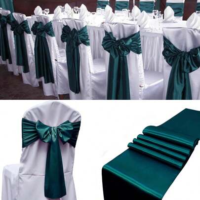 24 Stück Satinschleifen für Stühle, dekorative Stuhlbänder geeignet für Hochzeit, Party, Zeremonie, Empfang, Hotel-Events, Bankett-Dekoration (Olivgrün)