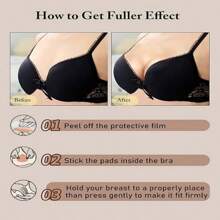Snowy Sticky Inserts, Snowy Inserts Bra, Instant Boost Sticky Inserts By Snowy, Snowy Care Sticky Inserts, Double Sided Adhesive Bra Cup, Push Up, Waterproof - 杏色 - 查看 3