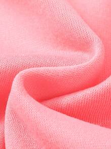 2pcs/Set Girl Letter Print Fake Pocket Long Sleeve Jacket + Skirt Outfit, For 4-7 Years Old, Autumn/Winter - Pink - View 10