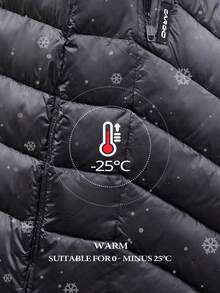 HaiLuoZi Zip Up Hooded Padded Coat For Winter - Black - View 2