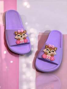 Cloud Slide Fox Flip Flops For Girls Comfortable Casual Daily Soft Lightweight Flexible - 紫色 - 查看 2