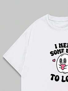 Ghost T-Shirt I Need Some Body To Love Printed T-Shirt Casual Fashion Unisex Streetwear - Blanco - Ver 4