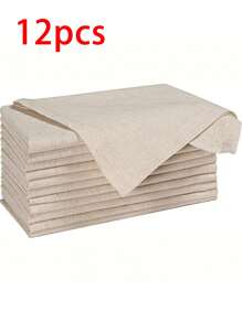 2/6/12/300pcs Beige Linen-Look Napkins, Suitable For Banquet, Dining, Restaurant, Kitchen, Dining Table Decor