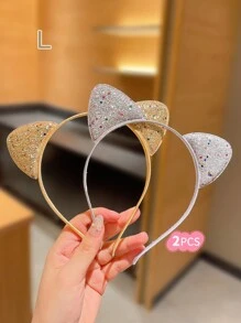 1/2/3/4/5 件彩色闪光猫耳发带，女孩发饰 - 彩色 - 查看 28