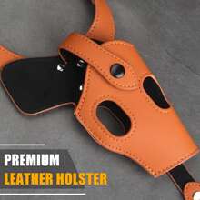 Ueasy 男士真皮肩套，采用优质哥伦比亚皮革，深层隐蔽携带，适用于1911手枪，兼容全尺寸枪支配件，配有可调节背带和高品质五金纽扣，适合万圣节服装、角色扮演等场合。