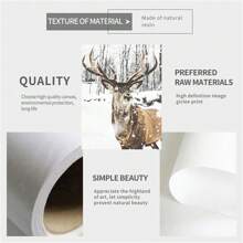 1 buc. Pictură pe pânză, modern, la modă, peisaj de iarnă, copac, elan, cerb, veveriță, pin, casă din lemn, câmp, peisaj, model, afișe pentru decorarea interioară, sufragerie, dormitor, fundal, artă de perete, imagine de design, cadouri funky, fără cadru