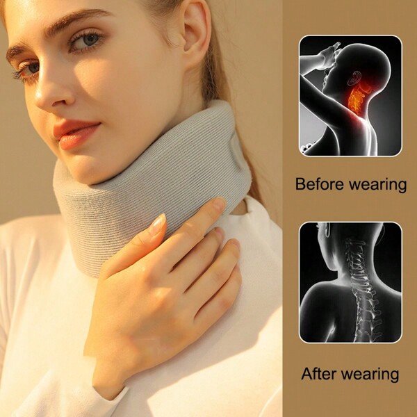 2 piezas Collarín cervical, para alivio y soporte del dolor de cuello, soporte suave para el cuello que alivia el dolor y la presión espinal, dolor de cuello cervical y soporte de cuello, mantiene la estabilidad de la columna, alivia la presión del cuello para hombres y mujeres