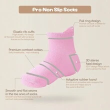 Toddler Socks Non Slip Grip Baby Socks Sports Socks 12 Pack For Toddler Boys Girls Kids Socks,Cute Cotton Baby Socks - 混色1 - 查看 5