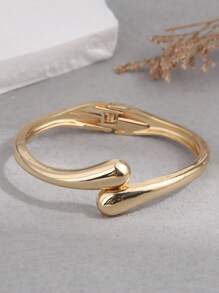 1pc Fashionable & Concise Cross Design Open Cuff Bracelet For Women - Yellow Gold - View 17
